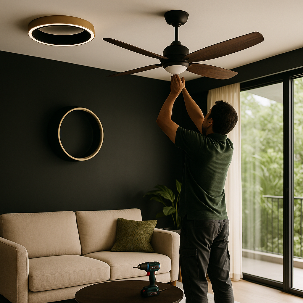Acorn fan in a naturally lit Singapore home