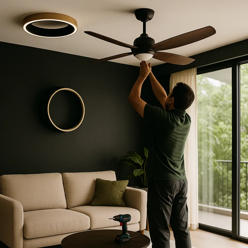 Acorn fan in a naturally lit Singapore home